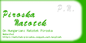 piroska matotek business card